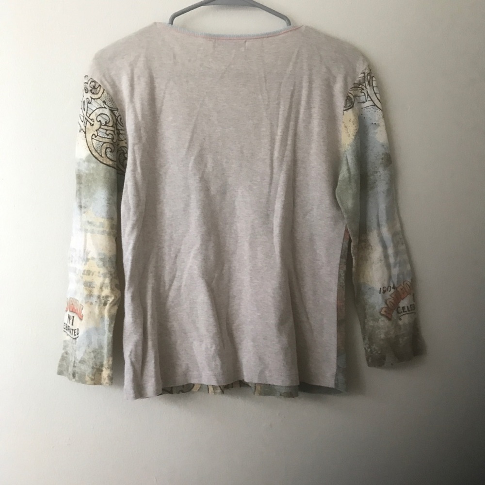 Patterned 3/4 length tee - Picture 3 of 8